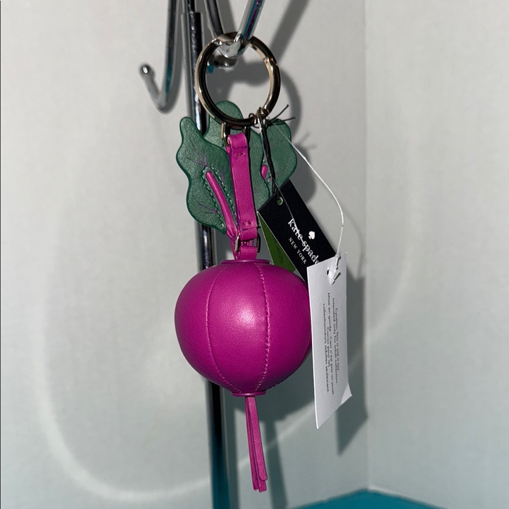 Kate Spade Harvest Time 3D Beet Vegetable Keychain/Bag Charm - Picture 5 of 9